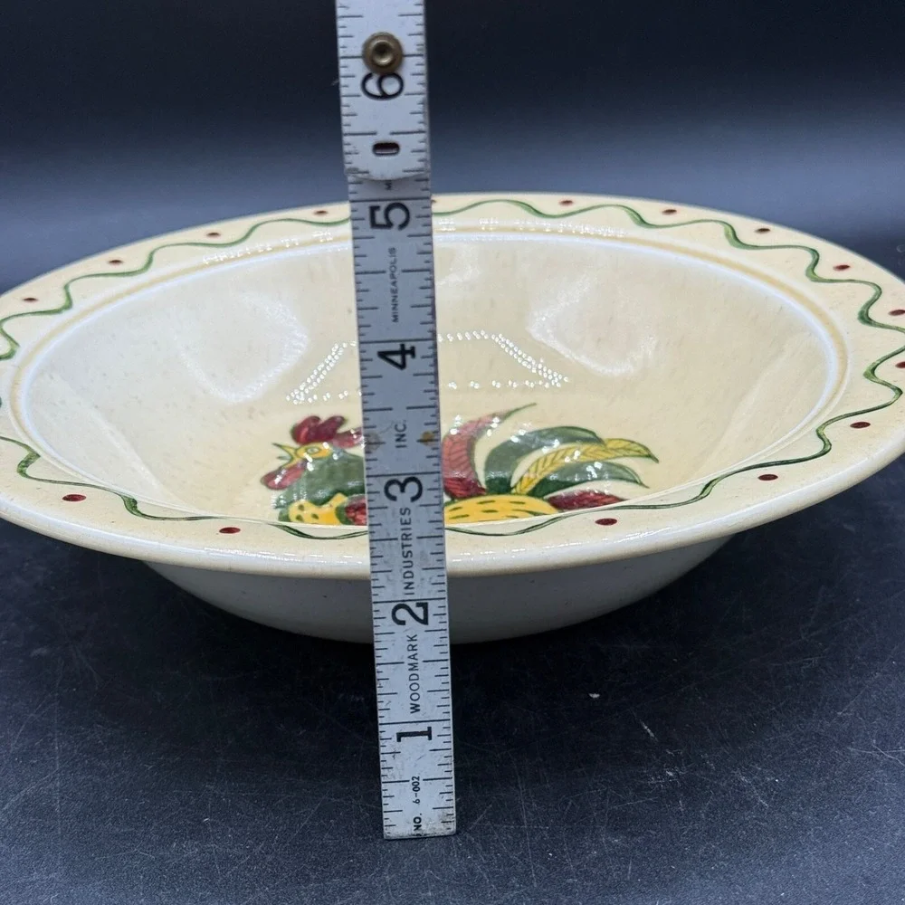 Metlox Poppy Trail‎ California Provincial  Rooster Serving Vegetable Bowl Green